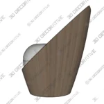 Noemi Accent Chair with Curved Back and Tapered Legs 3D SketchUp