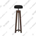 Ozawa Tripod Floor Lamp with Wooden Base and Metal Shade - 3D Decorative Ozawa Tripod Floor Lamp with Wooden Base and Metal Shade 3D Decorative