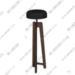 Ozawa Tripod Floor Lamp with Wooden Base and Metal Shade - 3D Models Ozawa Tripod Floor Lamp with Wooden Base and Metal Shade 3D Models
