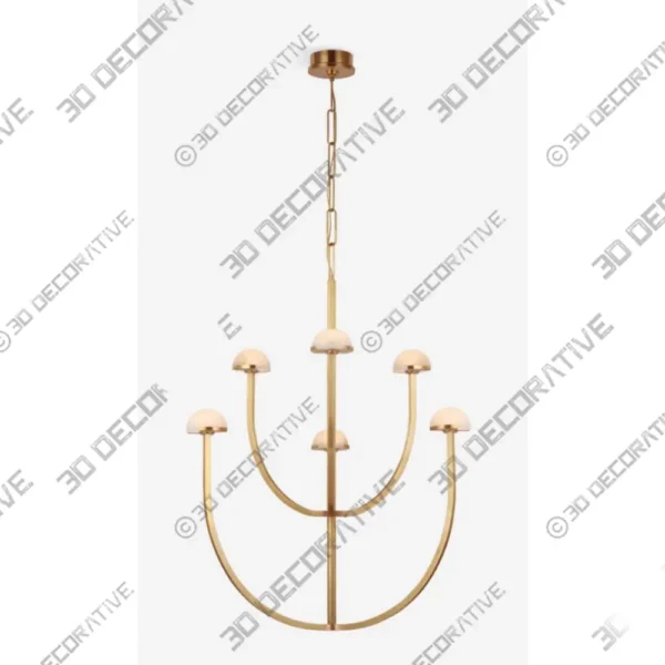 Pedra Chandelier with Tiered Crystal Glass Pendants