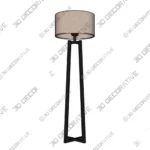 Quinn Floor Lamp with Drum Shade and Tripod Base 3D Decorative