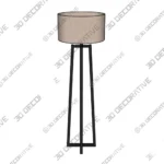 Quinn Floor Lamp with Drum Shade and Tripod Base 3D Models