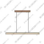 Rolde Linear Chandelier with Textured Glass Rods - 3D Decorative Rolde Linear Chandelier with Textured Glass Rods 3D Decorative