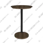 Round C Shaped Walnut Sofa Side Table - 3D Decorative Round C Shaped Walnut Sofa Side Table 3D Decorative