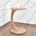 Rustic Round Coffee Table with C Shape Wood Base Rustic Round Coffee Table with C Shape Wood Base