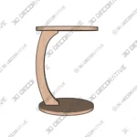 Rustic Round Coffee Table with C Shape Wood Base - 3D Decorative Rustic Round Coffee Table with C Shape Wood Base 3D Decorative