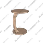 Rustic Round Coffee Table with C Shape Wood Base -3D Models Rustic Round Coffee Table with C Shape Wood Base 3D Models