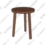 Rustic Wooden Stool or Plant Stand for Indoor Use - 3D Decorative Rustic Wooden Stool or Plant Stand for Indoor Use 3D Decorative