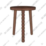 Rustic Wooden Stool or Plant Stand for Indoor Use - 3D Models Rustic Wooden Stool or Plant Stand for Indoor Use 3D Models