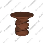 Sculptural Solid Wood Side Table for Modern Interiors - 3D Decorative Sculptural Solid Wood Side Table for Modern Interiors 3D Decorative