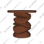 Sculptural Solid Wood Side Table for Modern Interiors - 3D SketchUp Sculptural Solid Wood Side Table for Modern Interiors 3D SketchUp