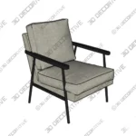 Sebastian Accent Chair with Tapered Legs and Curved Arms - 3D SketchUp Sebastian Accent Chair with Tapered Legs and Curved Arms 3D SketchUp