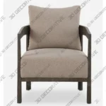Sienna Accent Chair With Warm Beige Upholstery and Wood Base