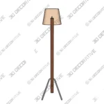 Silva Floor Lamp with Oversized White Fabric Shade - 3D SketchUp Silva Floor Lamp with Oversized White Fabric Shade 3D SketchUp