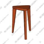 Three Legged Cherry Wood Stool for Rustic Interiors - 3D Models Three Legged Cherry Wood Stool for Rustic Interiors 3D Models