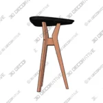Triangular Solid Oak Corner Table for Modern Interiors - 3D Decorative Triangular Solid Oak Corner Table for Modern Interiors 3D Decorative