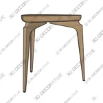 Triangular Walnut Side Table for Corners and Small Spaces - 3D Decorative Triangular Walnut Side Table for Corners and Small Spaces 3D Decorative