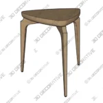 Triangular Walnut Side Table for Corners and Small Spaces -3D Models Triangular Walnut Side Table for Corners and Small Spaces 3D Models