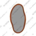Walnut Wooden Frame Mirror Handcrafted Organic Wall Accent 3D Decorative