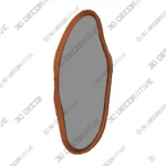 Walnut Wooden Frame Mirror Handcrafted Organic Wall Accent 3D SketchUp