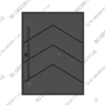 Art Deco Royal Pivot Door Wrought Iron Style 004 - 3D Decorative Art Deco Royal Pivot Door Wrought Iron Style 004 3D Decorative