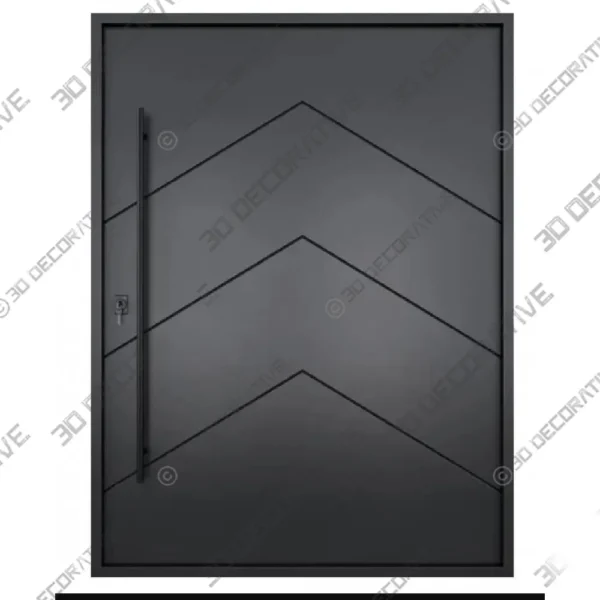 Art Deco Royal Pivot Door Wrought Iron Style 004
