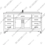 Beckett Single Vanity in White with Cultured Marble Vanity – 3D Decorative Beckett Single Vanity in White with Cultured Marble Vanity – 3D Decorative