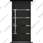 Black Enamel Steel Door with Stainless Inserts Deux 1105