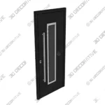 Black Steel Exterior Door Nova Inox Prehung 3D Models