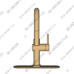 Brass Kohler Crue Single Handle Pull Down Kitchen Faucet – 3D Decorative Brass Kohler Crue Single Handle Pull Down Kitchen Faucet – 3D Decorative 1