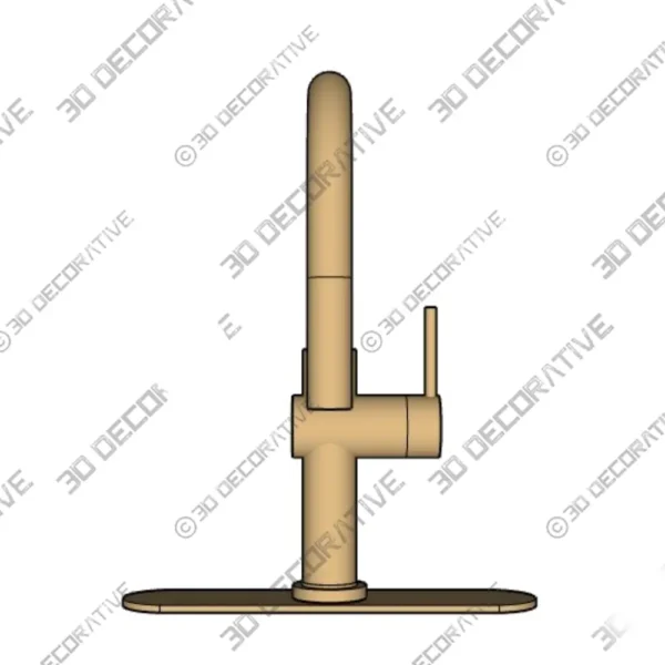Brass Kohler Crue Single Handle Pull Down Kitchen Faucet – 3D Decorative 1