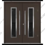 Brown Double Steel Door Nova Inox S1 Prehung Set Brown Double Steel Door Nova Inox S1 Prehung Set