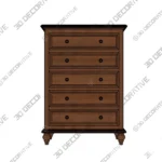 Brown Modern Storage Chest Dresser with Drawers - 3D Decorative Brown Modern Storage Chest Dresser with Drawers 3D Decorative