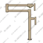 Brushed Gold Mondawe Kitchen Faucet - 3D Decorative Brushed Gold Mondawe Kitchen Faucet 3D Decorative