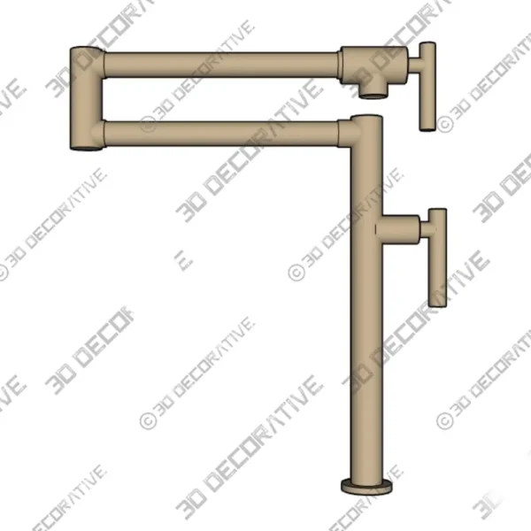 Brushed Gold Mondawe Kitchen Faucet 3D Decorative