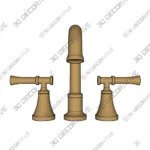 Chamberlain Gold Widespread Double Handle Bathroom Faucet - 3D Decorative Chamberlain Gold Widespread Double Handle Bathroom Faucet 3D Decorative