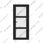 Commercial Fiberglass Entry Door Frosted Glass Prehung 3D Decorative