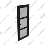 Commercial Fiberglass Entry Door Frosted Glass Prehung 3D Models