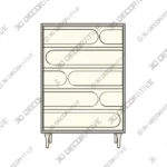 Contemporary Storage Chest Solid Wood Dresser with Drawers - 3D Decorative Contemporary Storage Chest Solid Wood Dresser with Drawers 3D Decorative