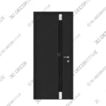 Cynex 6777 Black Steel Front Door with Stainless Inserts - 3D Decorative Cynex 6777 Black Steel Front Door with Stainless Inserts 3D Decorative