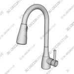 Doherty Single Handle Pull Down Sprayer Kitchen Faucet - 3D Decorative Doherty Single Handle Pull Down Sprayer Kitchen Faucet 3D Decorative