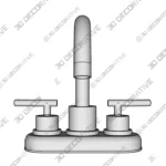 Dorset Centerset Double Handle High Arc Bathroom Faucet - 3D Decorative Dorset Centerset Double Handle High Arc Bathroom Faucet 3D Decorative