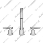 Dorset Widespread Double Handle High Arc Bathroom Faucet 3D Decorative