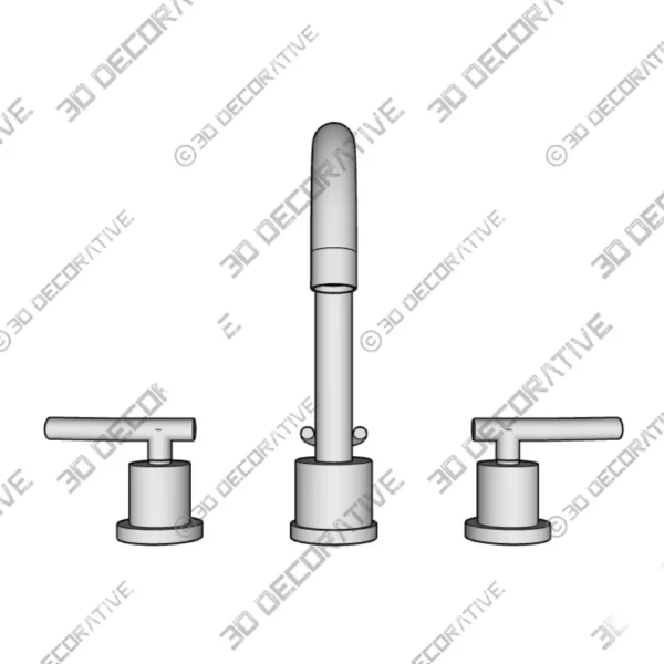 Dorset Widespread Double Handle High Arc Bathroom Faucet 3D Decorative