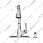 Elmbrook Single Handle Pull-Down Sprayer Kitchen Faucet - 3D Decorative Elmbrook Single Handle Pull Down Sprayer Kitchen Faucet 3D Decorative