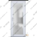 Fiberglass Door with Frosted Glass Commercial Residential