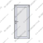 Fiberglass Door with Frosted Glass Commercial Residential 3D Decorative
