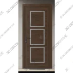 Front Exterior Walnut Prehung Metal Plastic Door Manux 8661