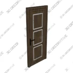 Front Exterior Walnut Prehung Metal Plastic Door Manux 8661 3D Models