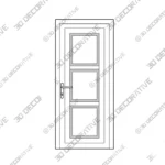 Front Exterior White Prehung Metal Plastic Door Manux 8661 3D Decorative